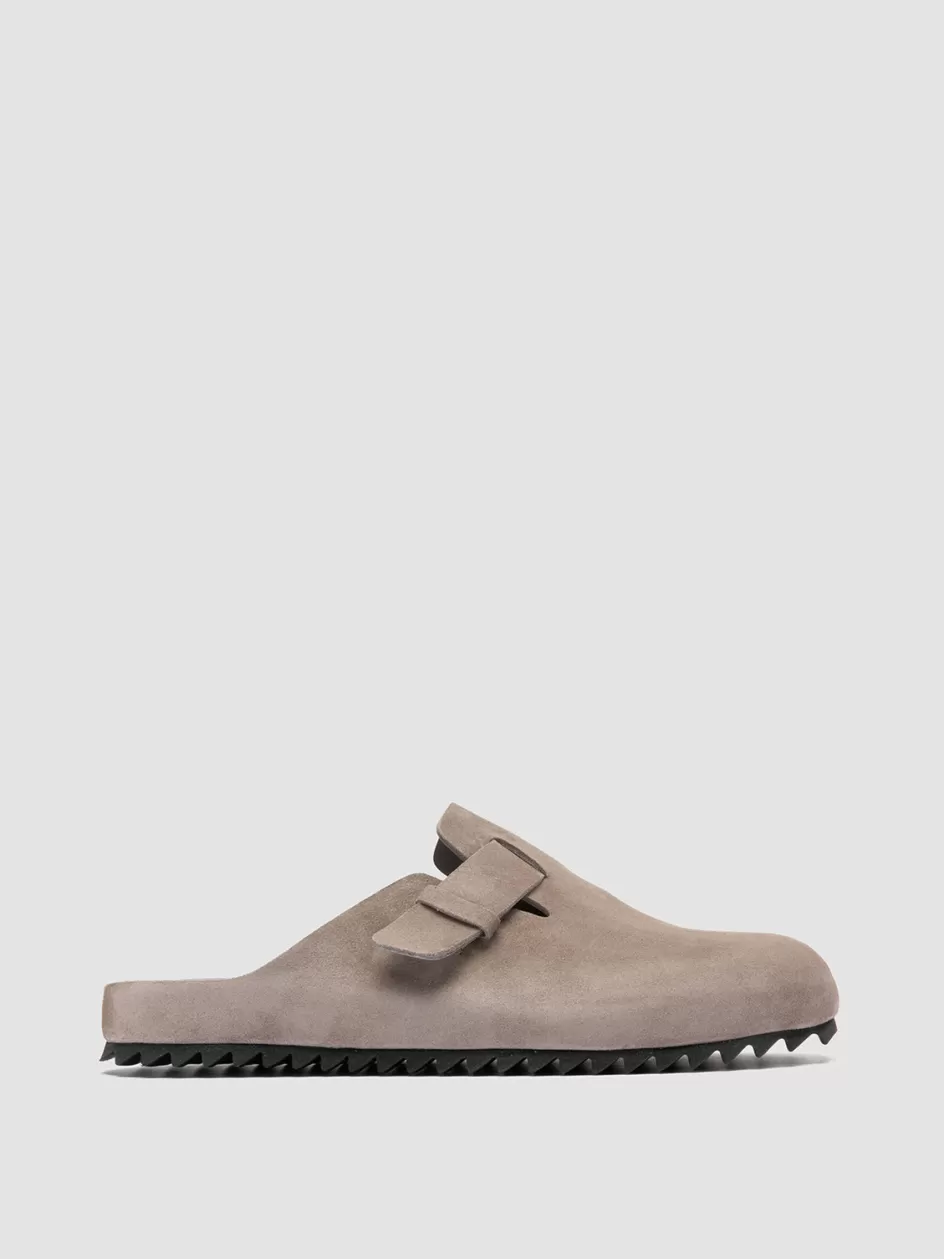 Officine Creative Suede Selection | Sandals>AGORÀ 004 - Grey Suede Sandal QUARZO