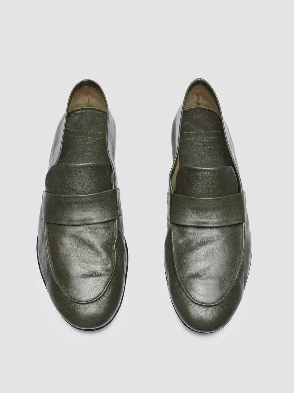 Officine Creative Loafers>AIRTO 001 - Green Leather Penny Loafers MYSTERIOUS
