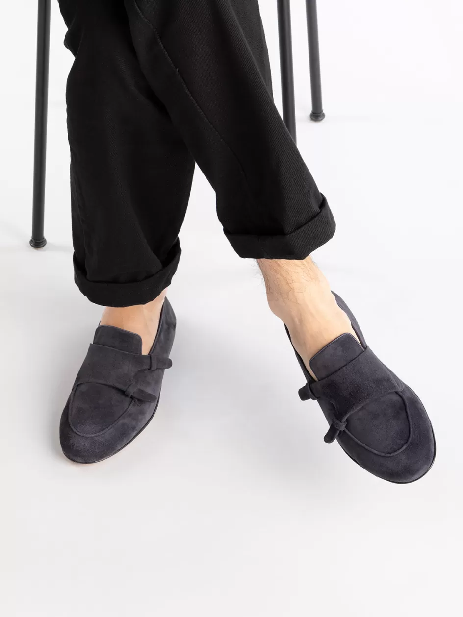 airto_010__blue_suede_penny_loafers_97614.webp Officine Creative Suede Selection | Icons>AIRTO 010 - Blue Suede Penny Loafers DEEP NAVY