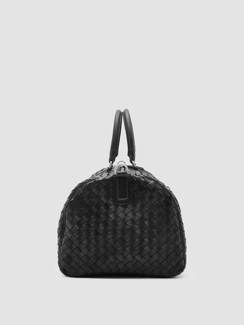 armor_01__black_woven_leather_weekender_98154.webp Officine Creative Woven Leather Selection | Icons>ARMOR 01 - Woven Leather Weekender BLACK