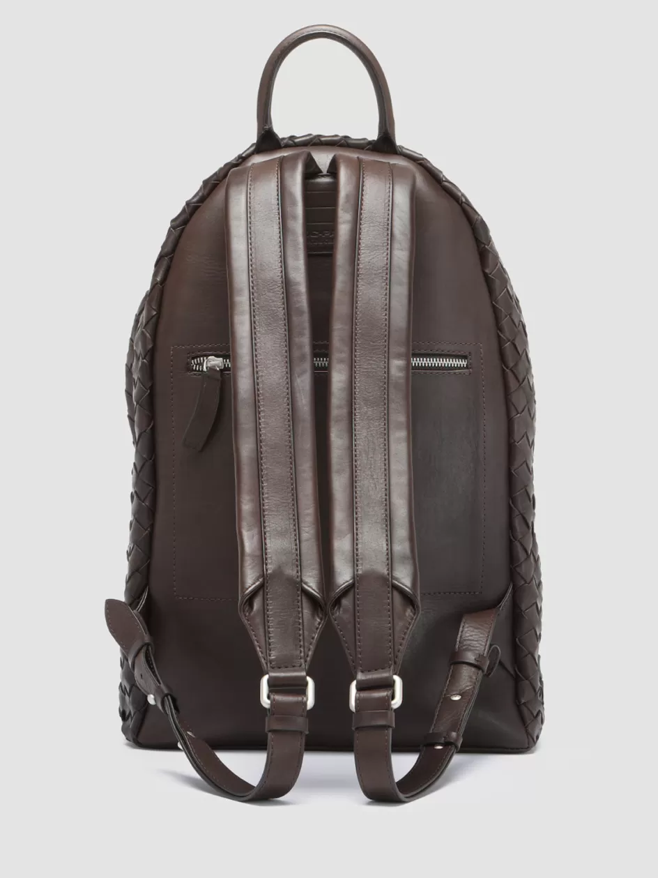 armor_04__brown_woven_leather_backpack_98060.webp Officine Creative Woven Leather Selection | Icons>ARMOR 04 - Brown Woven Leather Backpack COFFEE