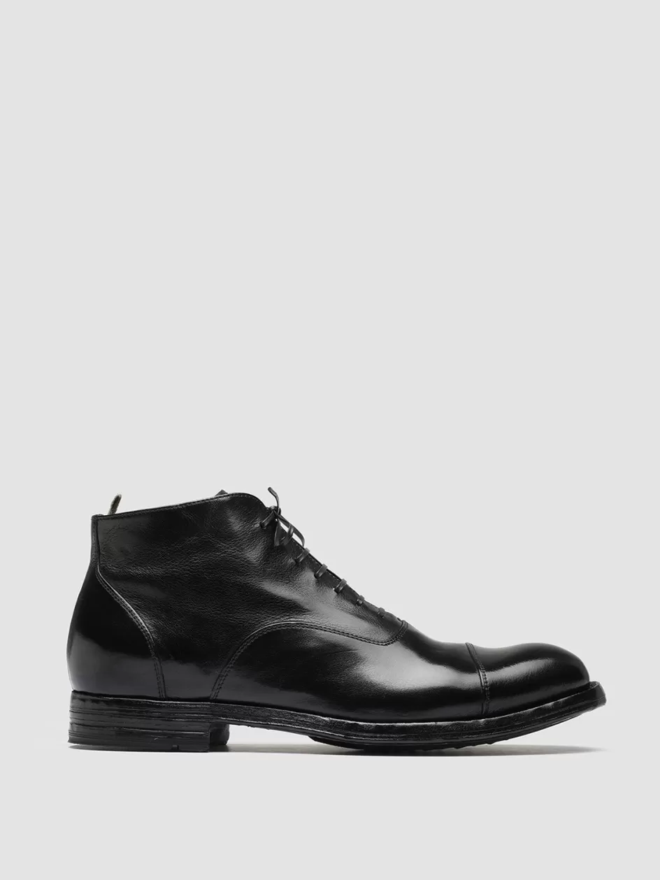 Officine Creative Ankle Boots>BALANCE 009 - Leather Lace Up Ankle Boots BLACK