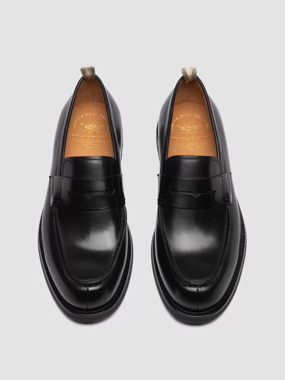 Officine Creative Loafers>BELMONDO 006 - Suede Penny Loafers BLACK