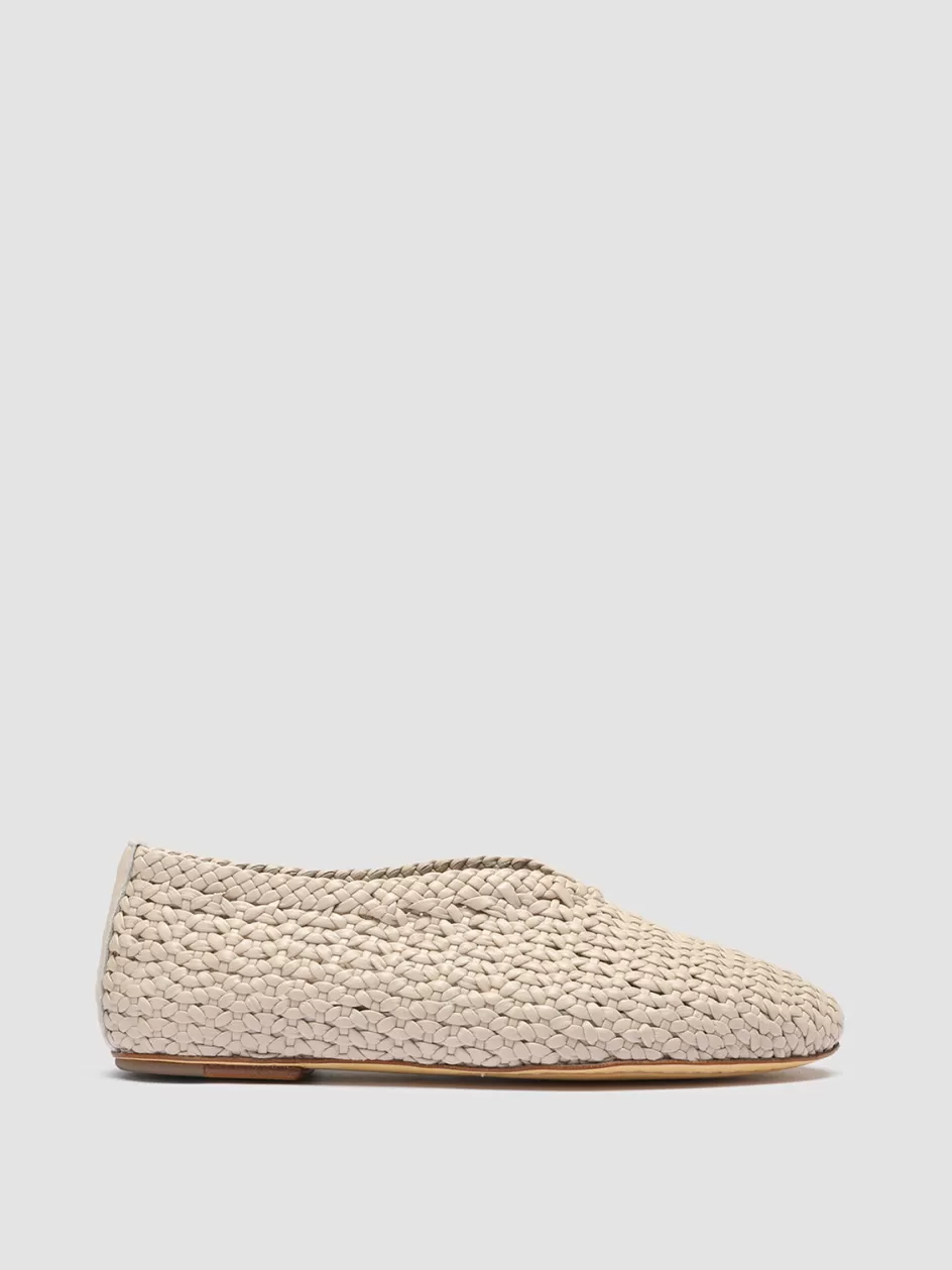 Officine Creative Loafers>BESSIE 011 - Nebbia Leather Loafers WHITE