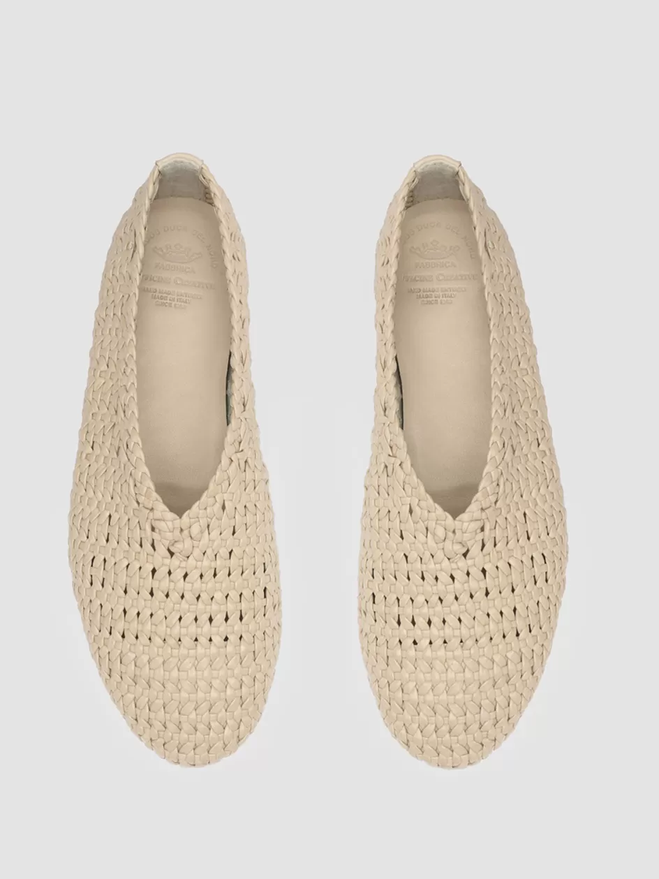 Officine Creative Loafers>BESSIE 011 - Nebbia Leather Loafers WHITE