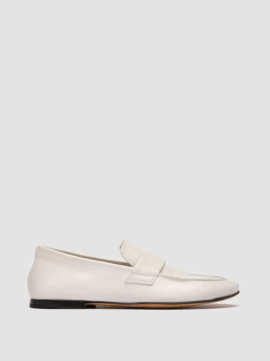 Officine Creative Loafers>BLAIR 001 - White Leather Loafers OFF WHITE