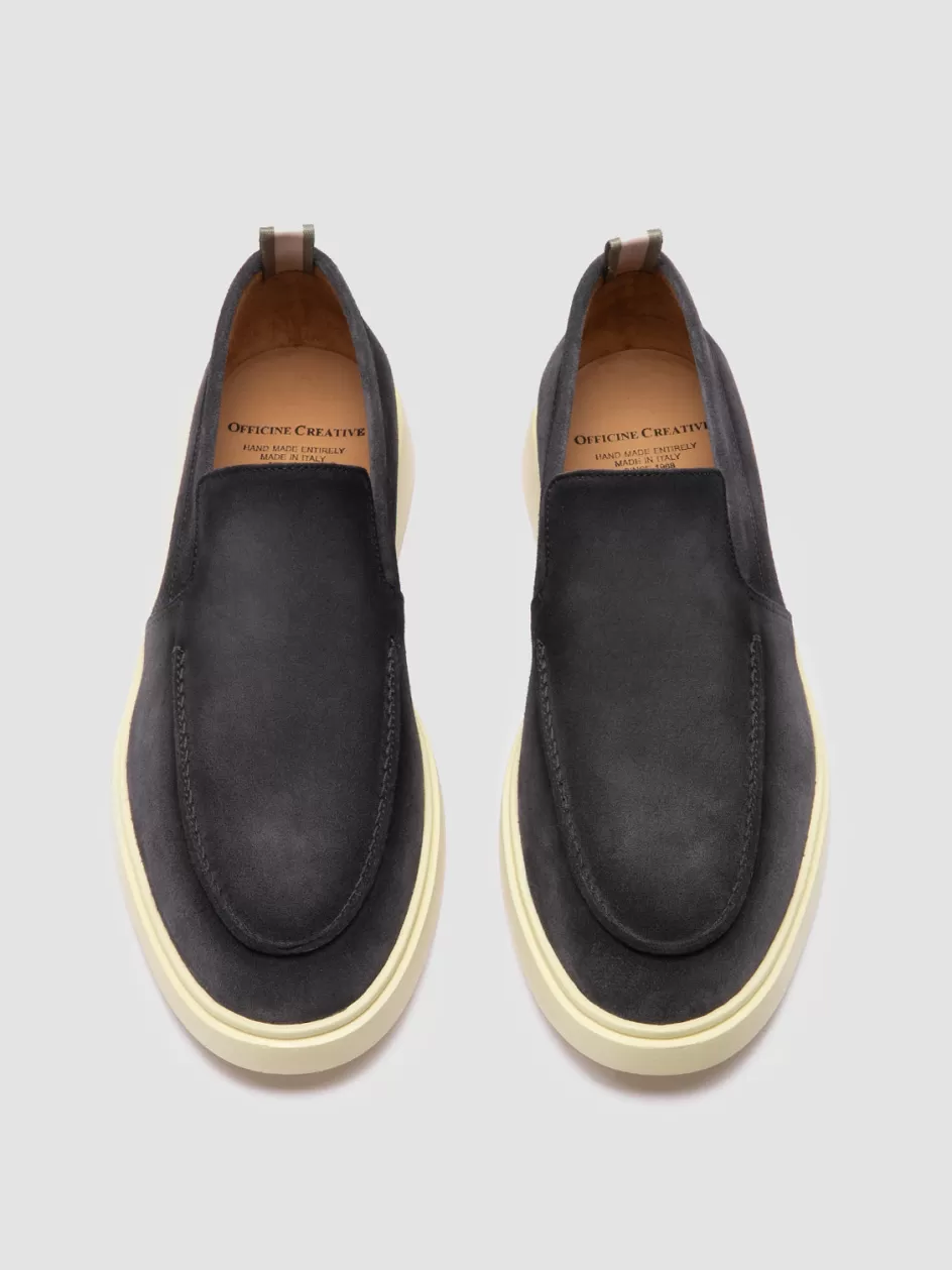 Officine Creative Suede Selection | Icons>BONES 002 - Blue Suede Loafers AVION