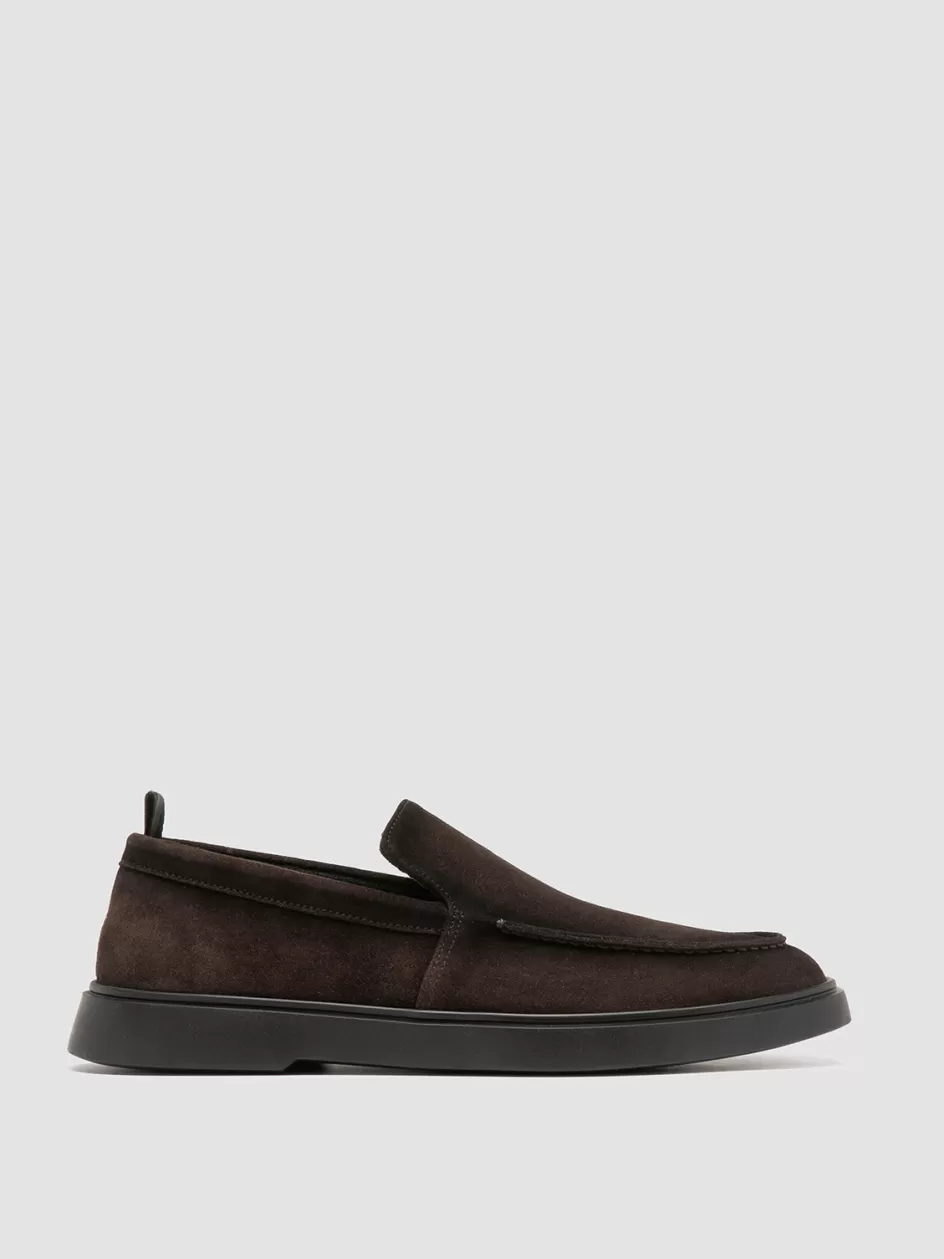 Officine Creative Loafers>BONES 008 - Grey Suede Venetian Loafers PEPPER