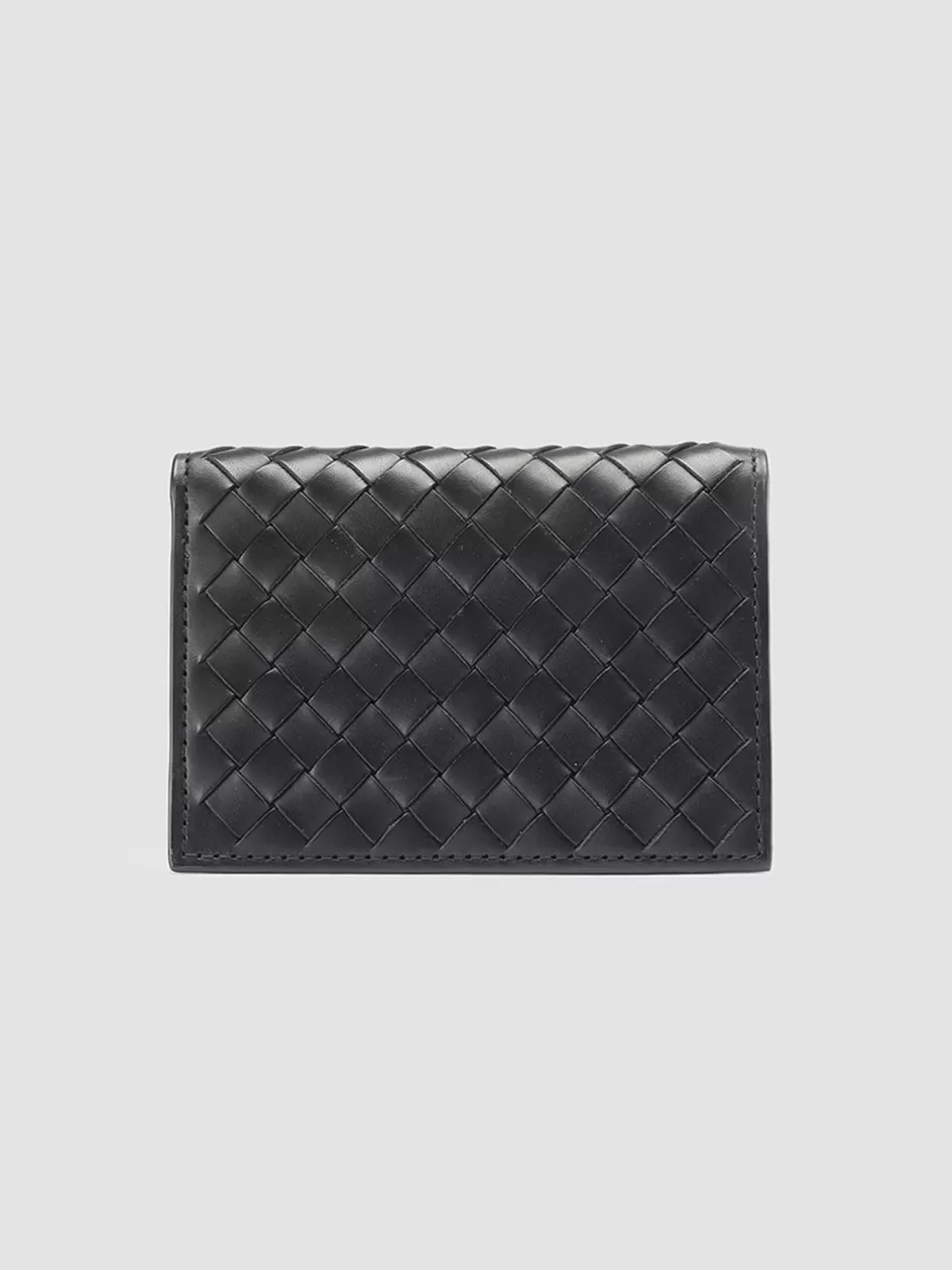 boudin_124__black_woven_leather_bifold_wallet_97920.webp Officine Creative Woven Leather Selection | Wallets>BOUDIN 124 - Woven Leather Bifold Wallet BLACK