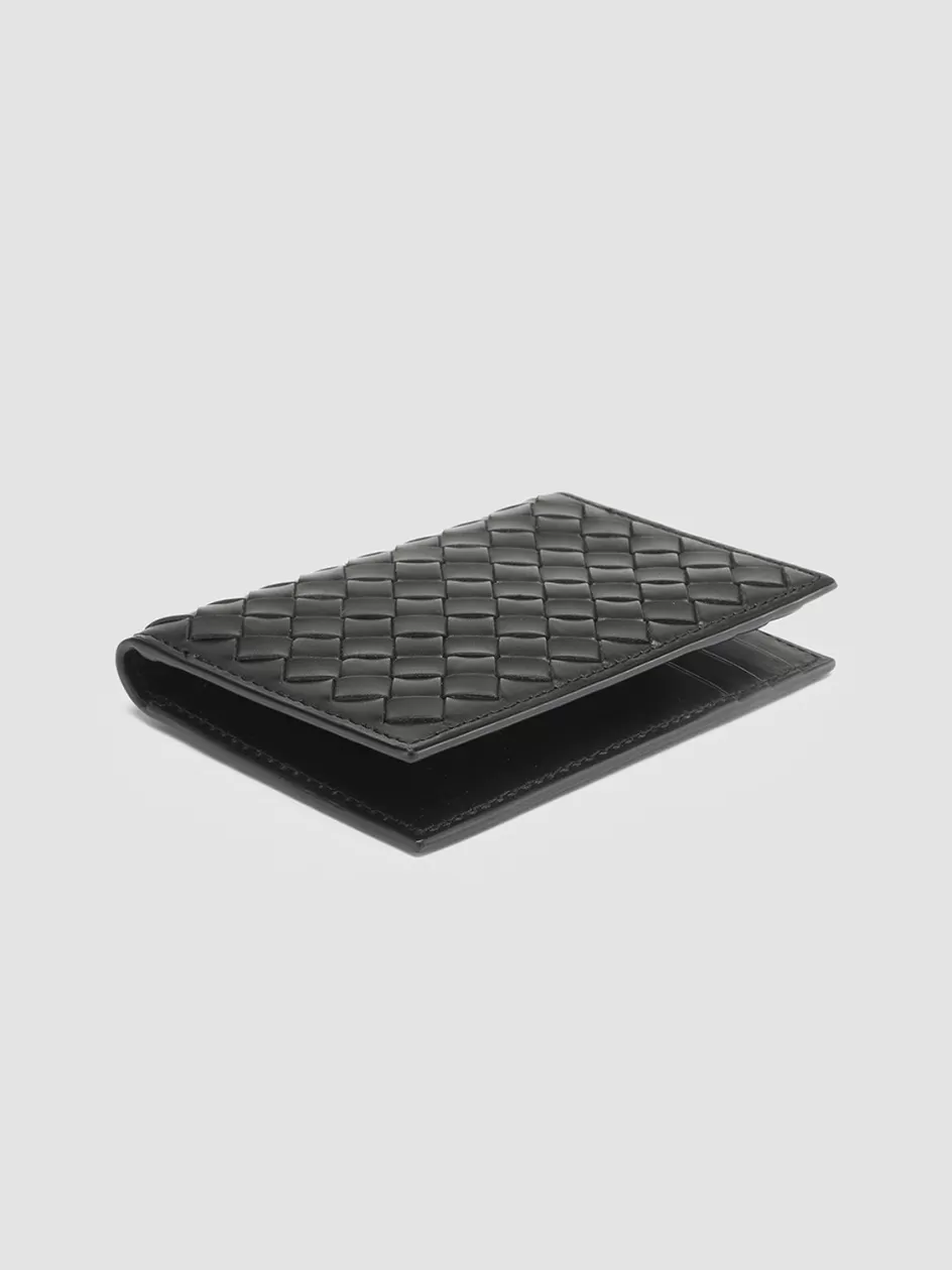 boudin_124__black_woven_leather_bifold_wallet_97921.webp Officine Creative Woven Leather Selection | Wallets>BOUDIN 124 - Woven Leather Bifold Wallet BLACK