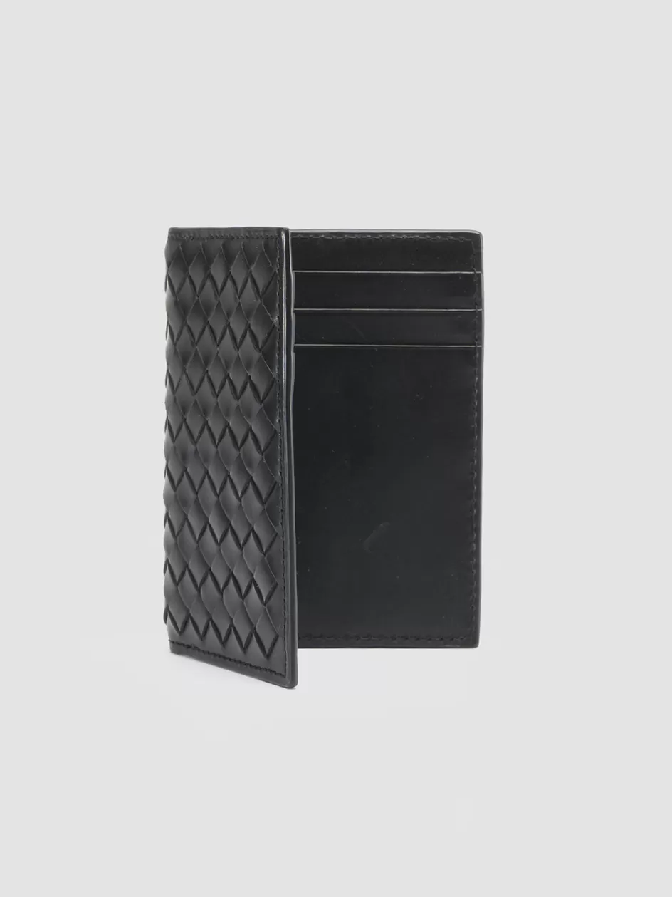 boudin_124__black_woven_leather_bifold_wallet_97923.webp Officine Creative Woven Leather Selection | Wallets>BOUDIN 124 - Woven Leather Bifold Wallet BLACK