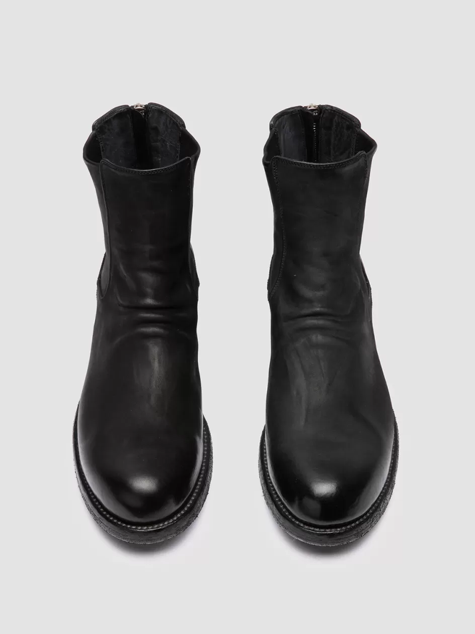 Officine Creative Ankle Boots>BULLA DD 104 - Leather Zipped Boots BLACK