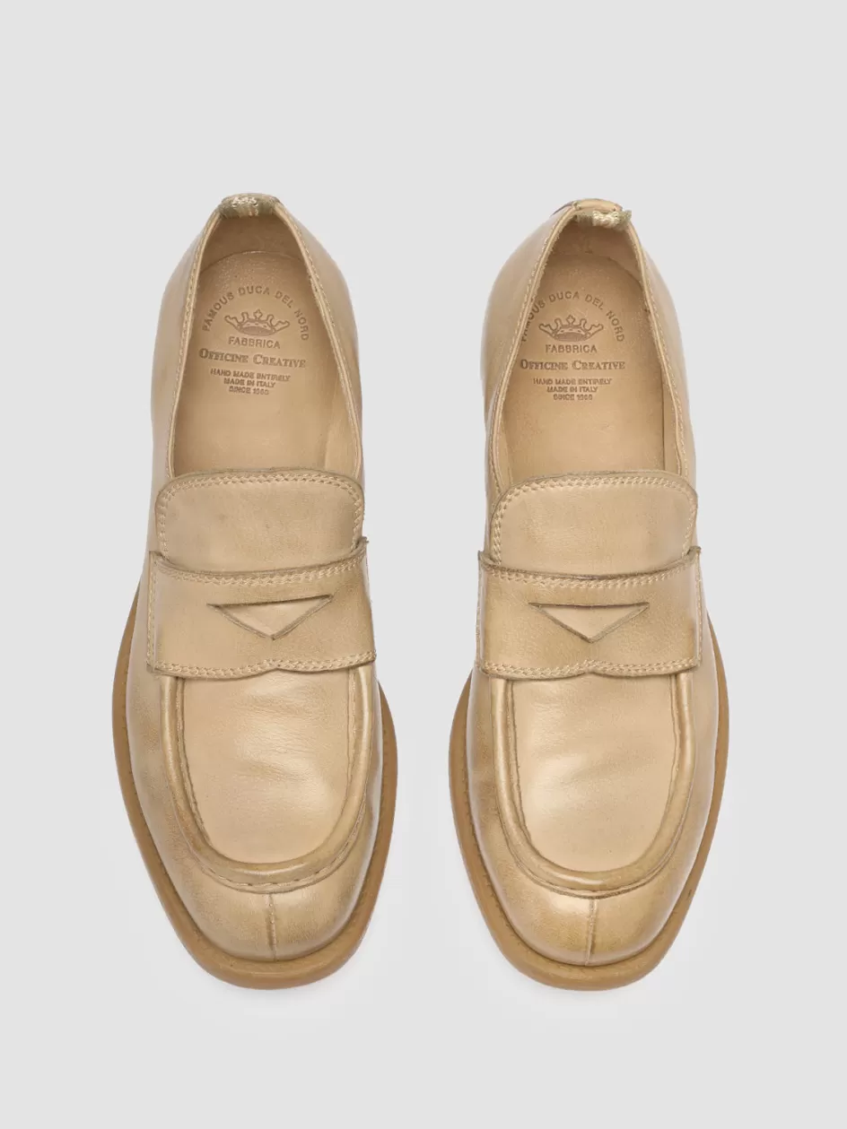 Officine Creative Loafers>CALIXTE 020 - Leather Penny Loafers TAUPE