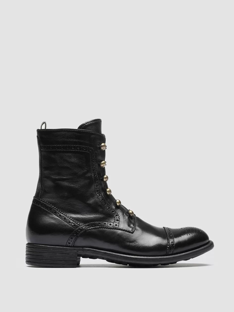 Officine Creative Icons | Boots & Booties>CALIXTE 023 - Leather Brogue Ankle Boots BLACK
