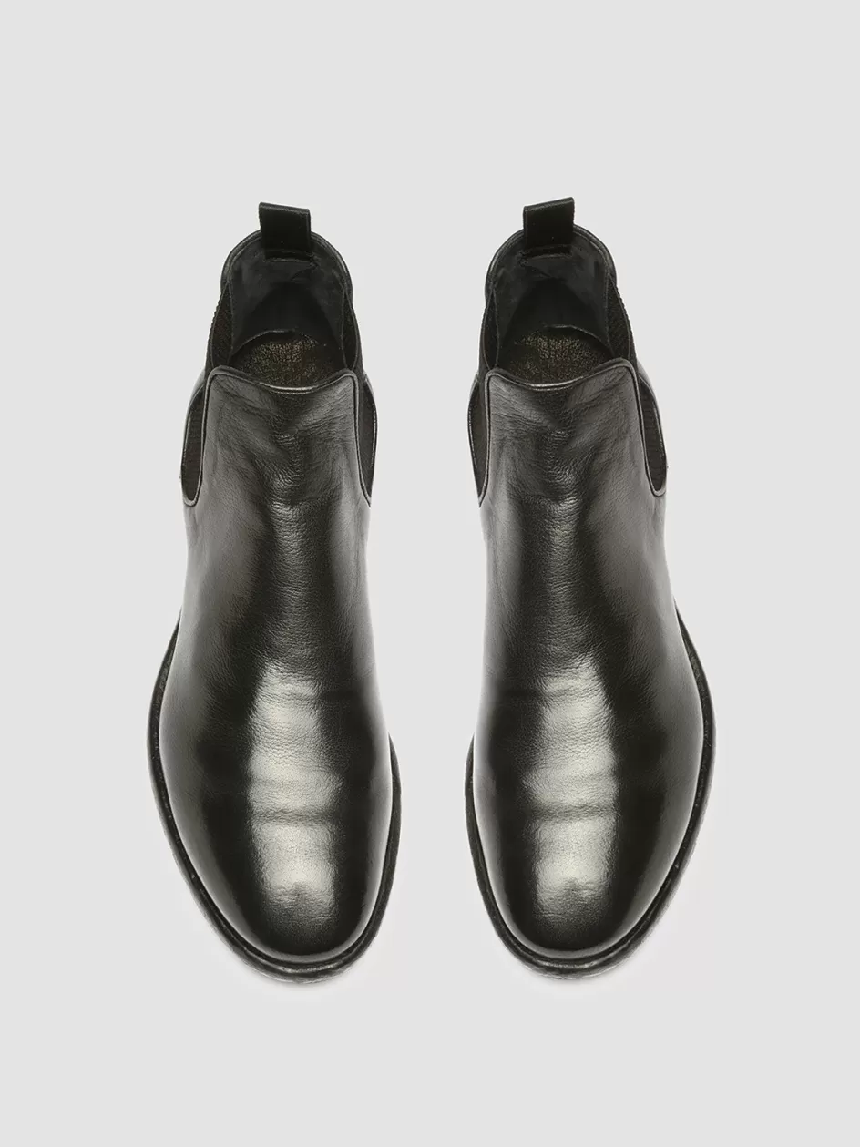 Officine Creative Ankle Boots>CETON 647 - Leather Chelsea Boots BLACK