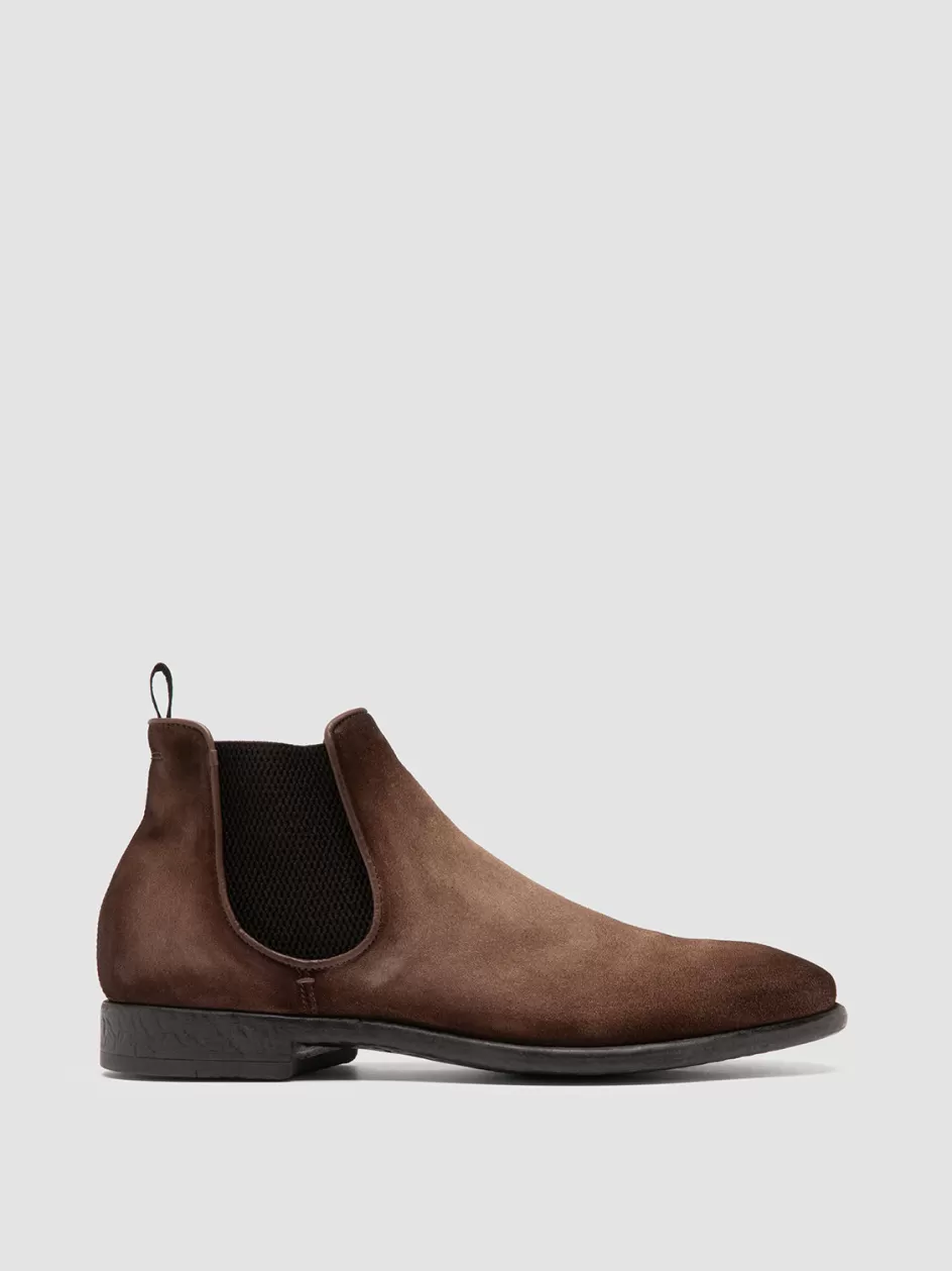 Officine Creative Ankle Boots>CETON 647 - Suede Chelsea Boots BROWN