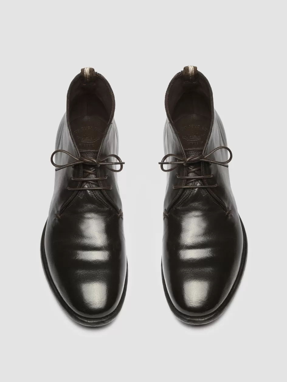 Officine Creative Ankle Boots>CETON 685 - Brown Leather Chukka Boots EBANO