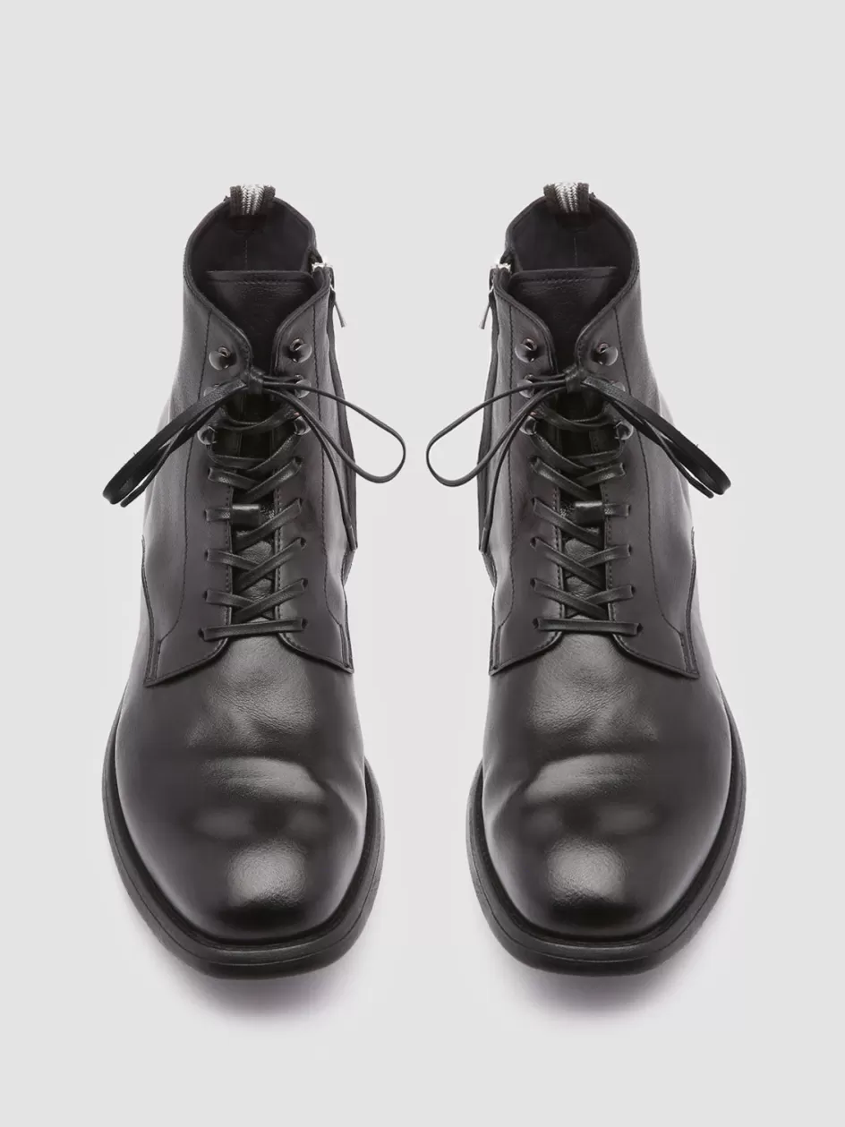 Officine Creative Ankle Boots>CHRONICLE 004 - Leather Ankle Boots BLACK