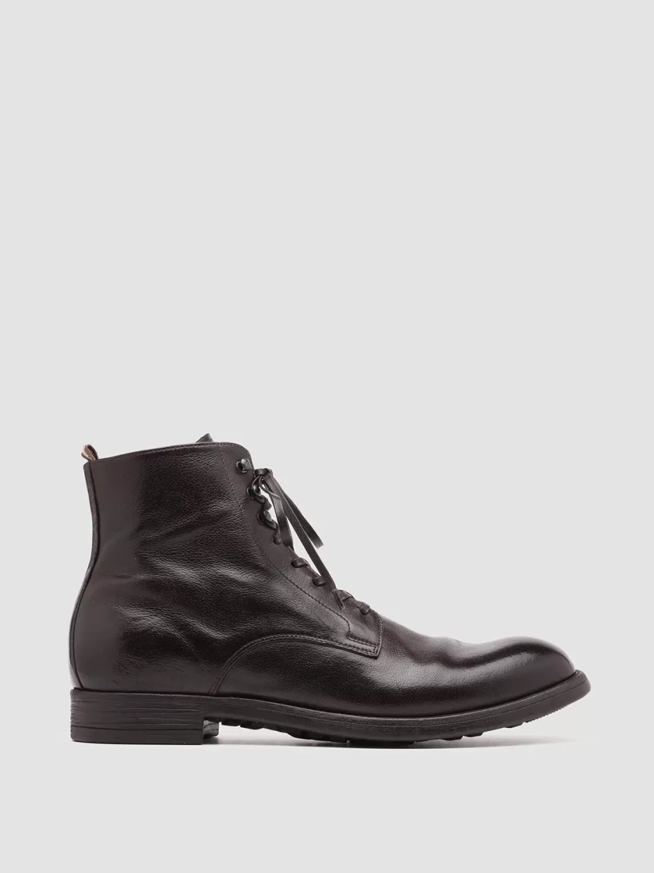 Officine Creative Ankle Boots>CHRONICLE 004 - Brown Leather Ankle Boots EBANO