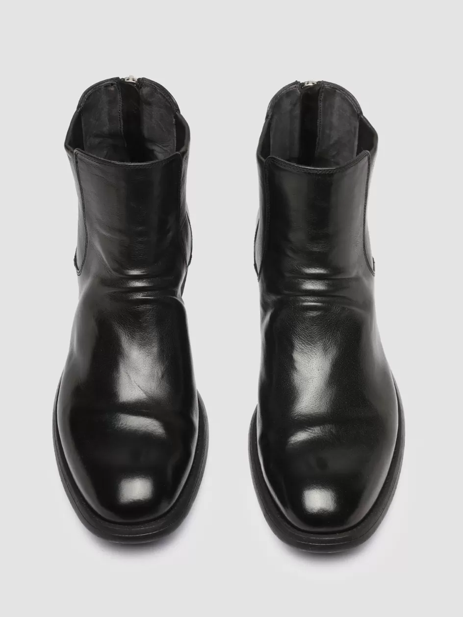 Officine Creative Ankle Boots>CHRONICLE 059 - Leather Zip Boots BLACK