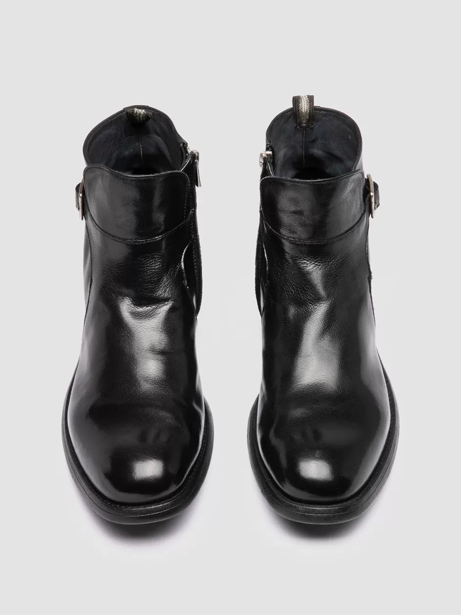 Officine Creative Ankle Boots>CHRONICLE 068 - Leather Zipped Boots BLACK