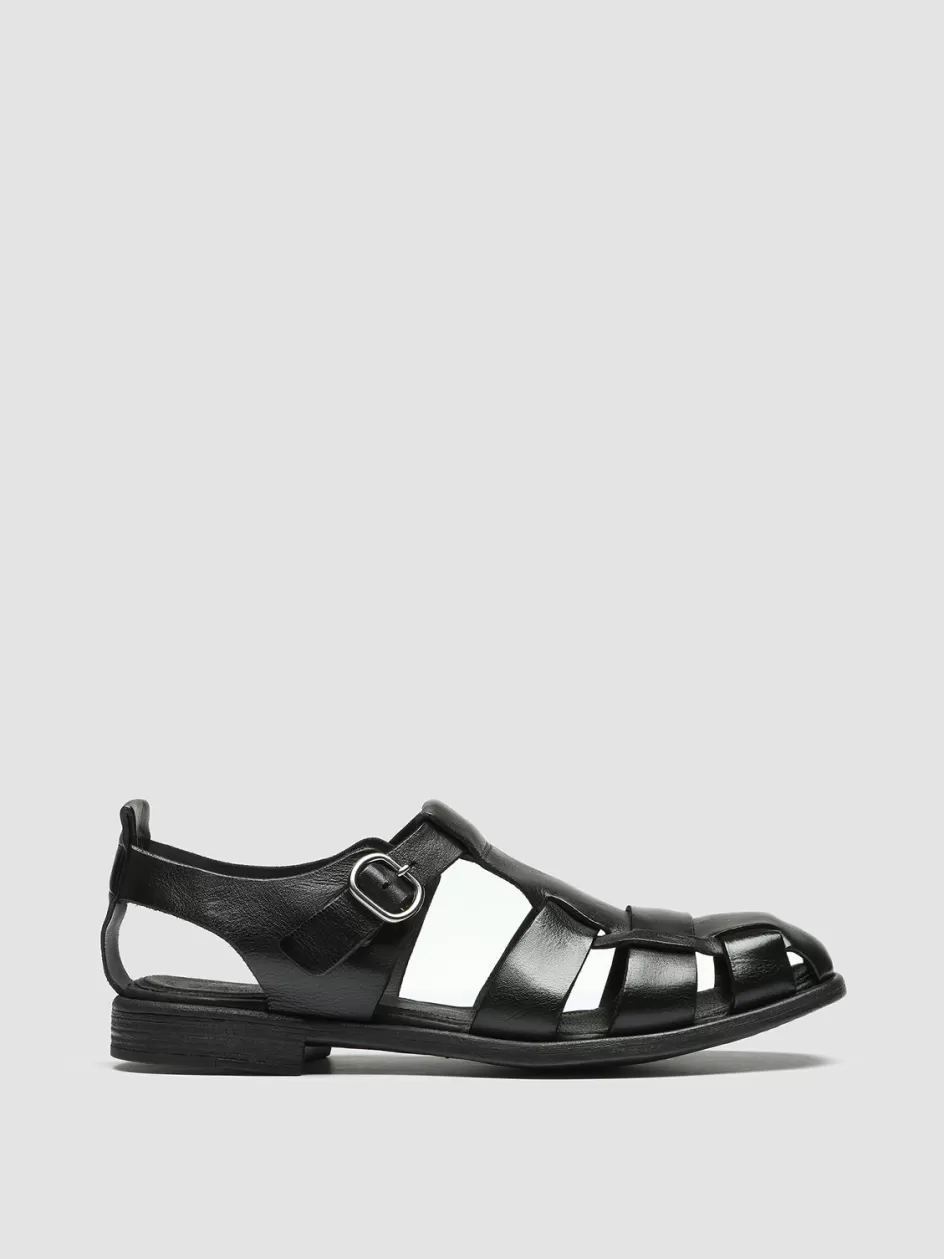 Officine Creative Sandals>CHRONICLE 145 - Leather Sandals BLACK