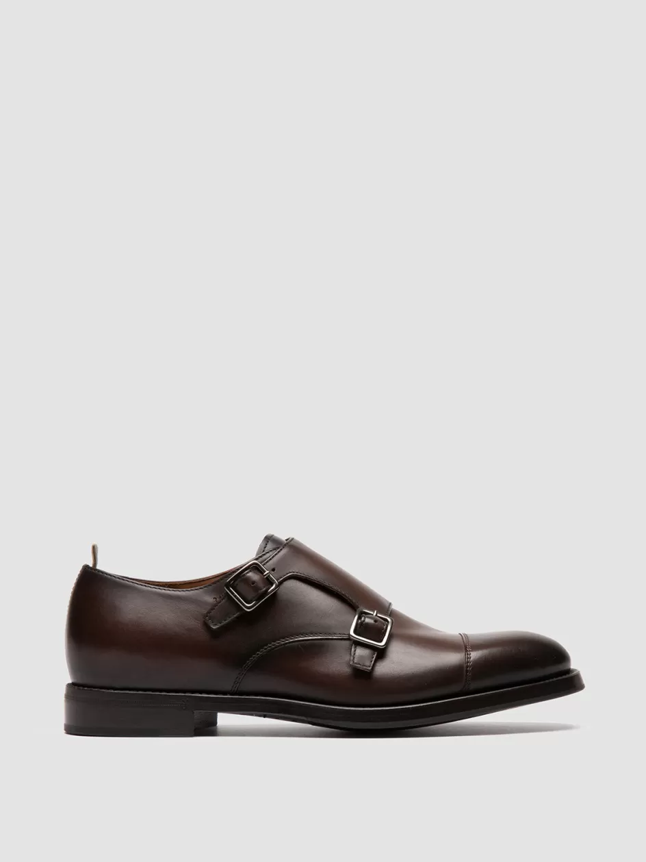Officine Creative Formal Shoes>CONSULTANT 004 - Brown Leather Monk Shoes DARK