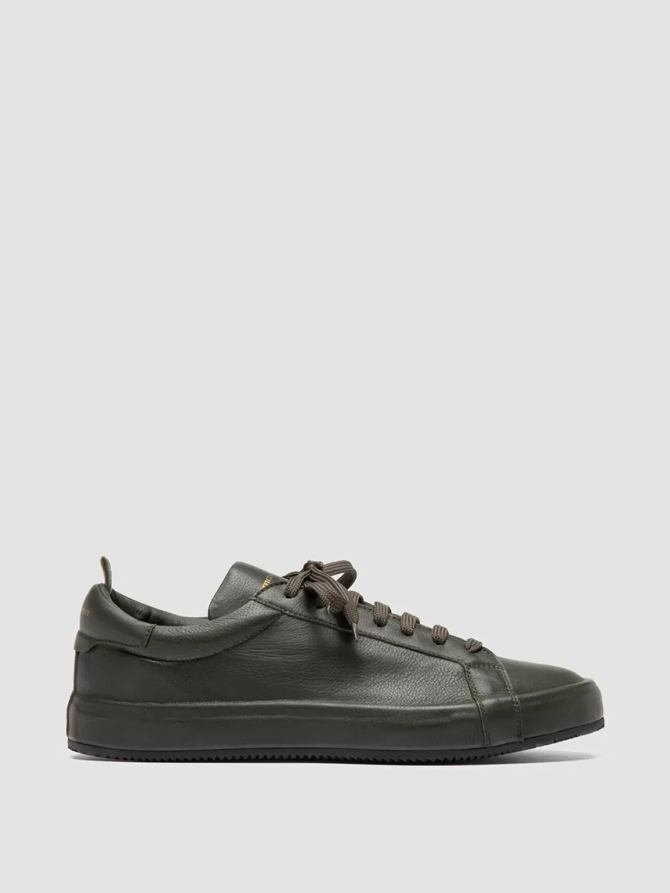 Officine Creative Sneakers>CORE 001 - Green Leather Sneakers MILITARE