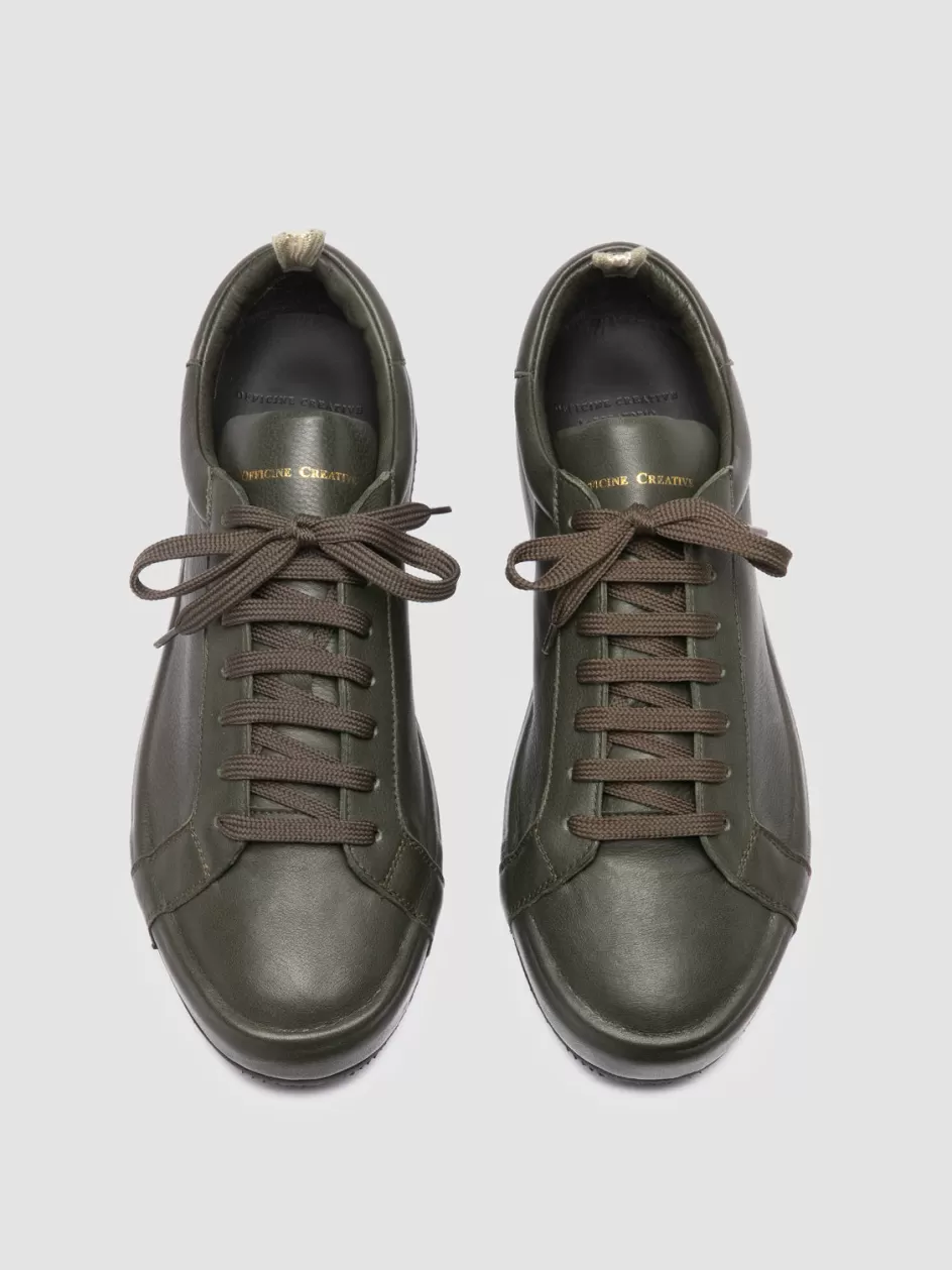 Officine Creative Sneakers>CORE 001 - Green Leather Sneakers MILITARE