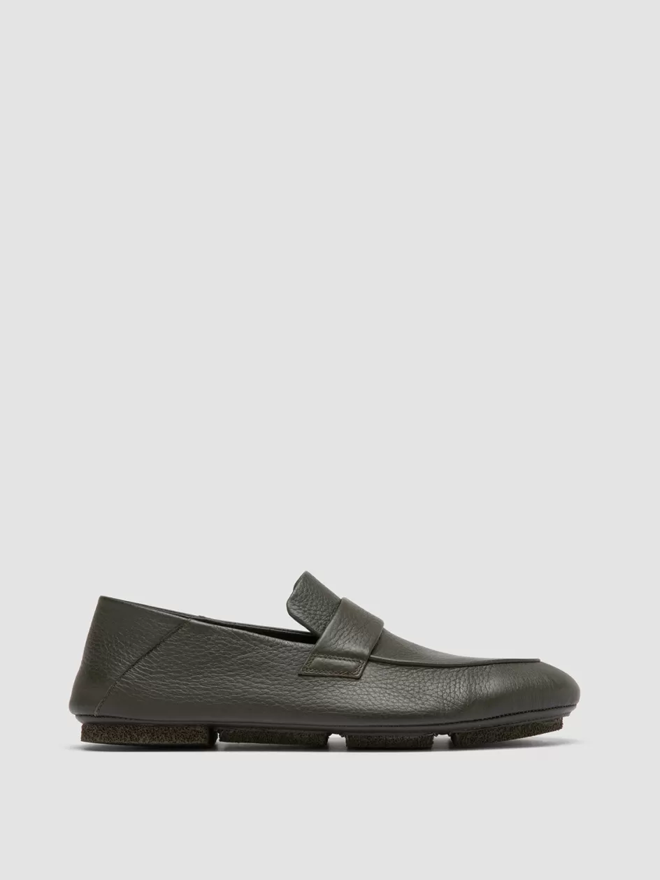 Officine Creative Loafers>C-SIDE 001 - Leather Loafers GREEN