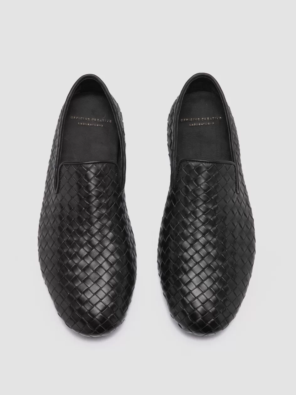 Officine Creative Loafers>C-SIDE 002 - Leather Loafers BLACK