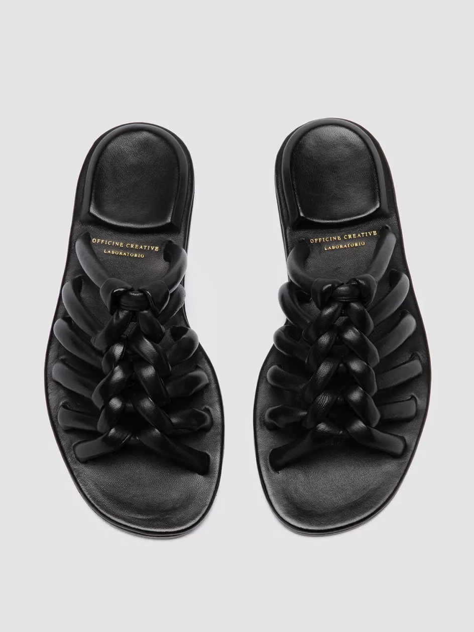 Officine Creative Sandals>CYBILLE 016 - Leather Slide Sandals BLACK