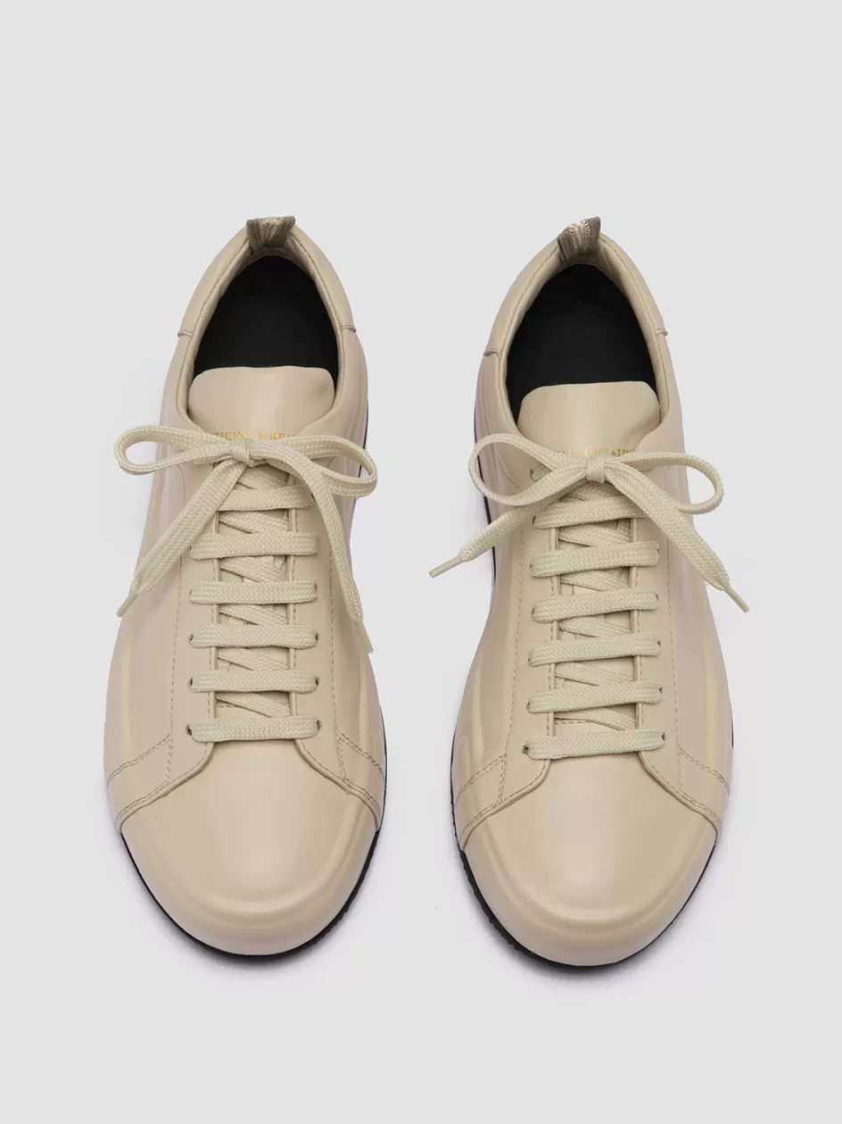 Officine Creative Sneakers>EASY 101 - Ivory Leather Low Top Sneakers TART