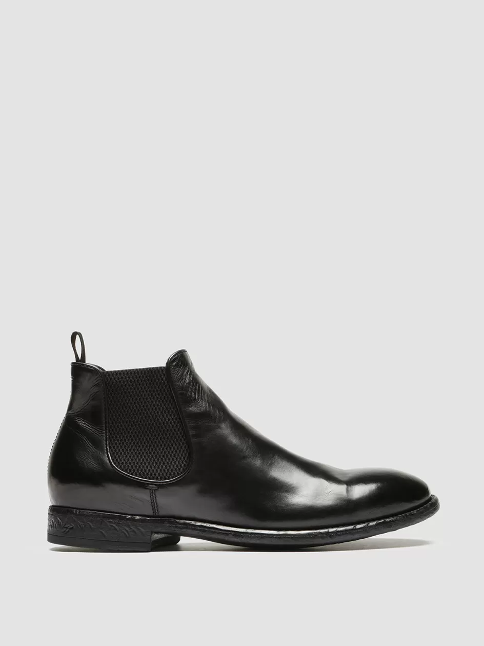 Officine Creative Ankle Boots>EMORY 012 - Leather Chelsea Boots BLACK
