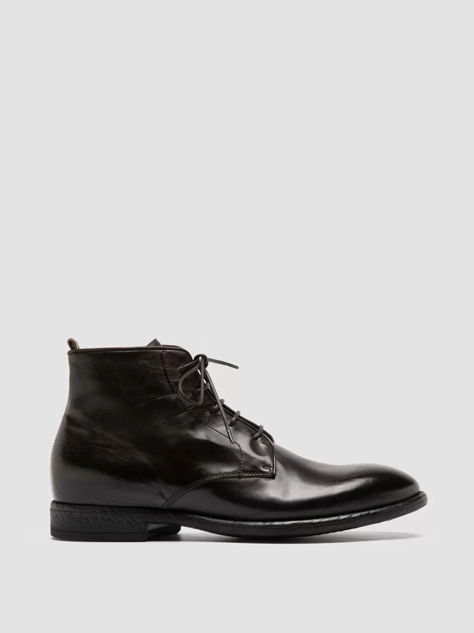 Officine Creative Ankle Boots>EMORY 023 - Brown Leather Ankle Boots EBANO