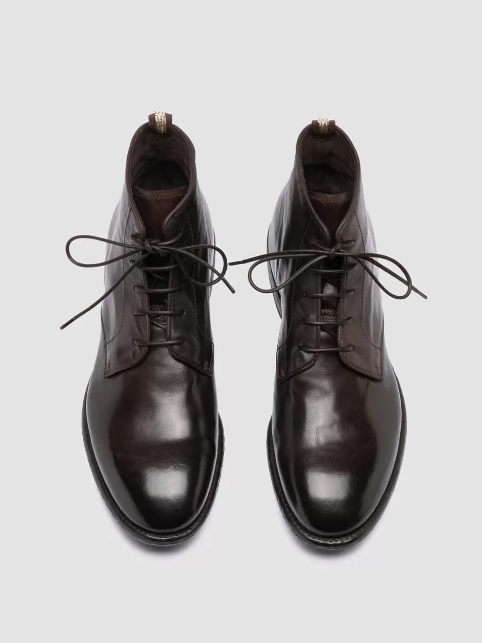Officine Creative Ankle Boots>EMORY 023 - Brown Leather Ankle Boots EBANO