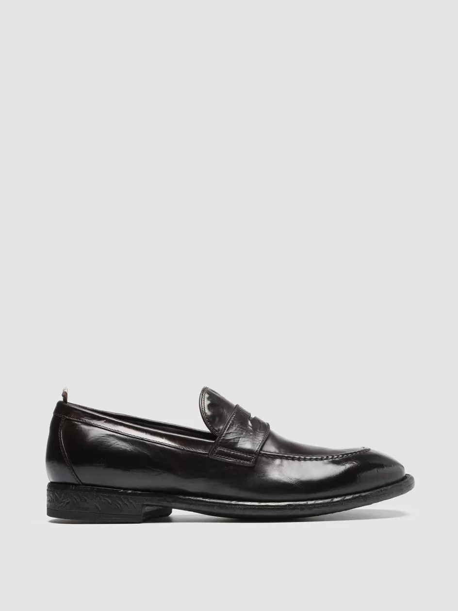 Officine Creative Loafers>EMORY 024 - Brown Leather Loafers EBANO
