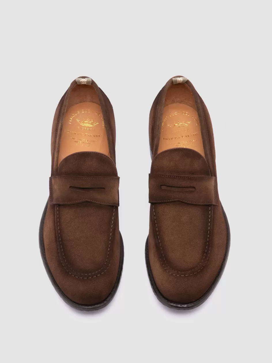 Officine Creative Loafers>EMORY 024 - Suede Loafers BROWN