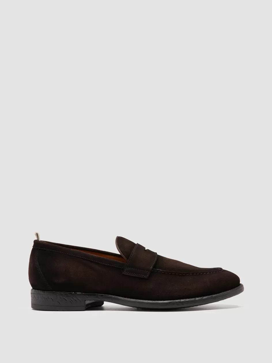 Officine Creative Loafers>EMORY 024 - Brown Suede Loafers CHOCOLATE