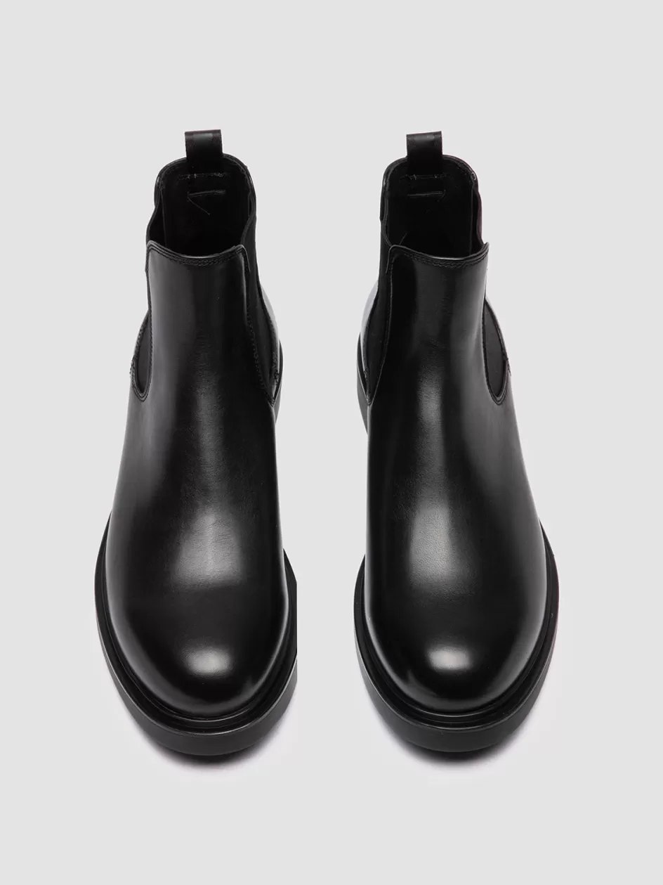 Officine Creative Ankle Boots>ENGINEER 006 - Leather Chelsea Boots BLACK