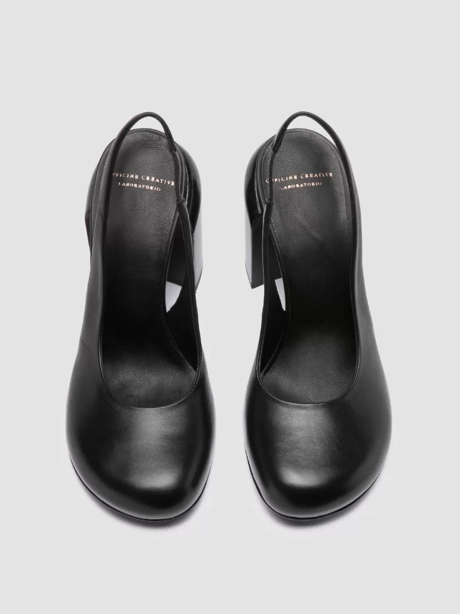 Officine Creative Sandals>ESTHER 021 - Leather Sling Back Sandals BLACK