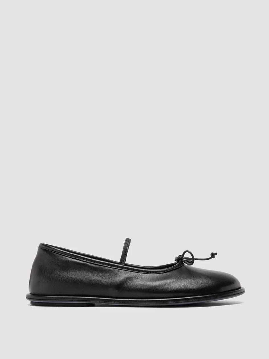 Officine Creative Dress Shoes>FONTAYNE 001 - Leather Ballerina Shoes BLACK