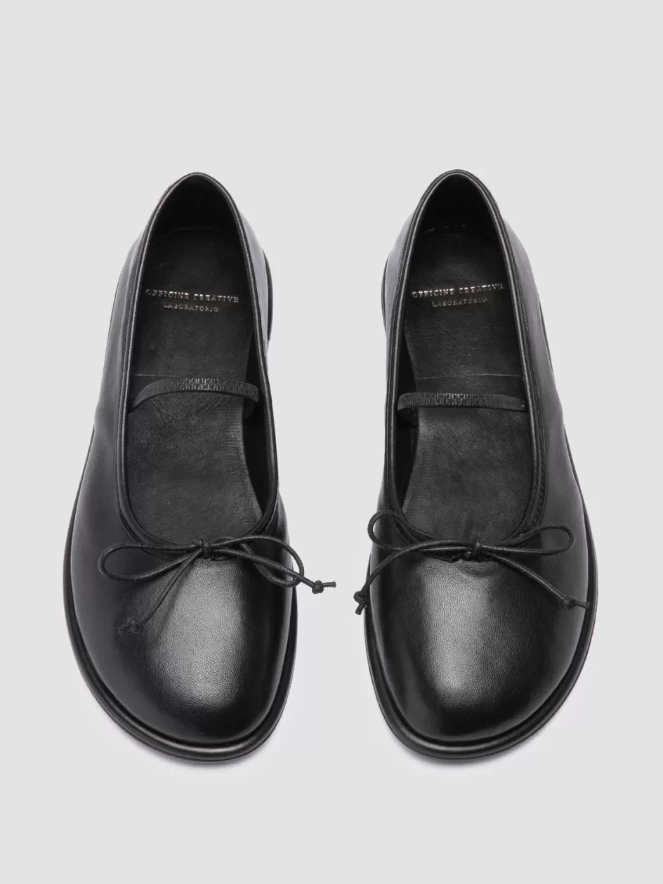 Officine Creative Dress Shoes>FONTAYNE 001 - Leather Ballerina Shoes BLACK