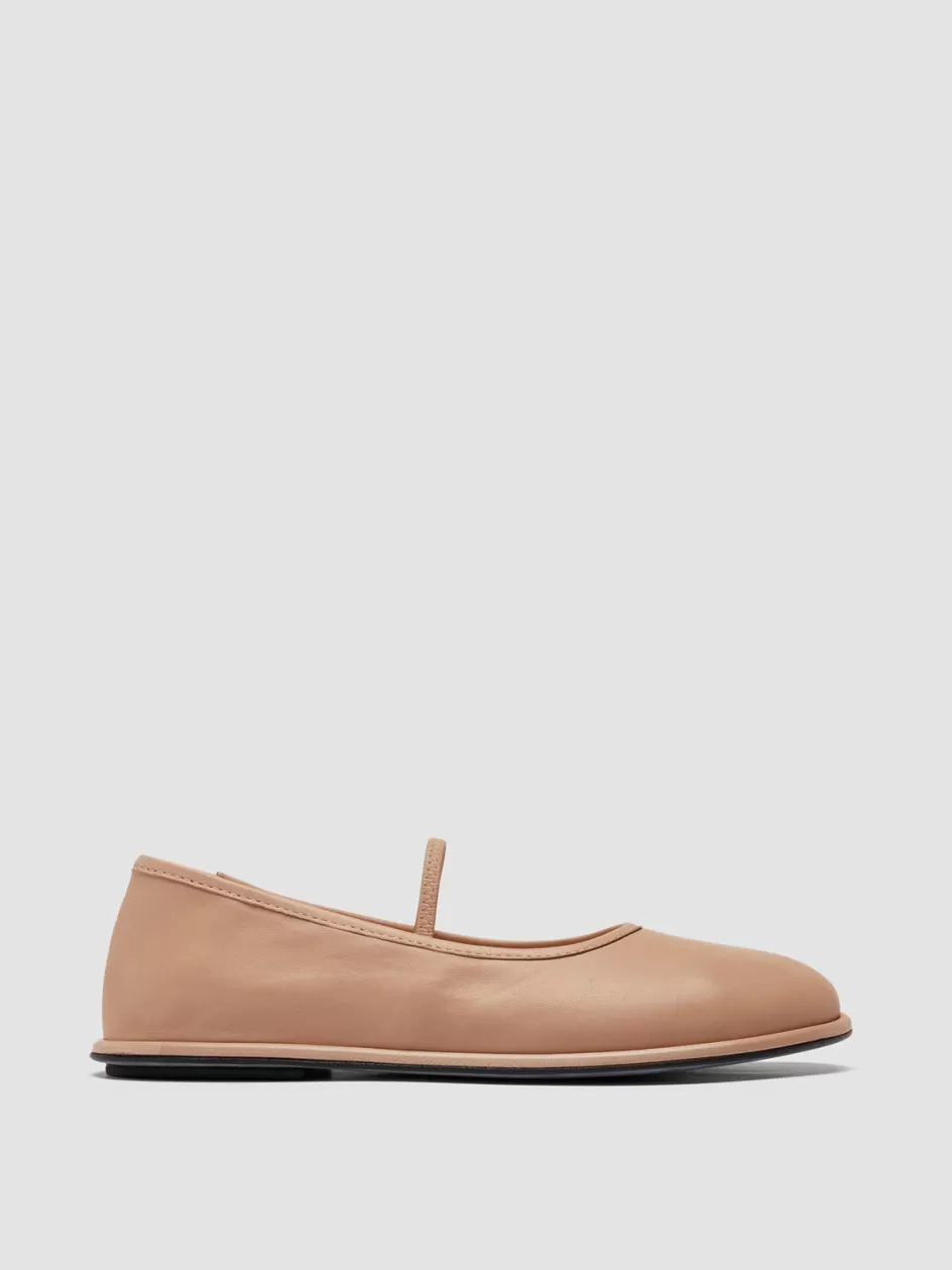 Officine Creative Dress Shoes>FONTAYNE 002 - Leather Ballerina Shoes BROWN