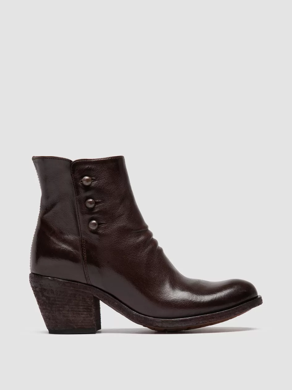 Officine Creative Boots & Booties>GODEAU 004 - Brown Leather Zipped Boots OTTO                                              