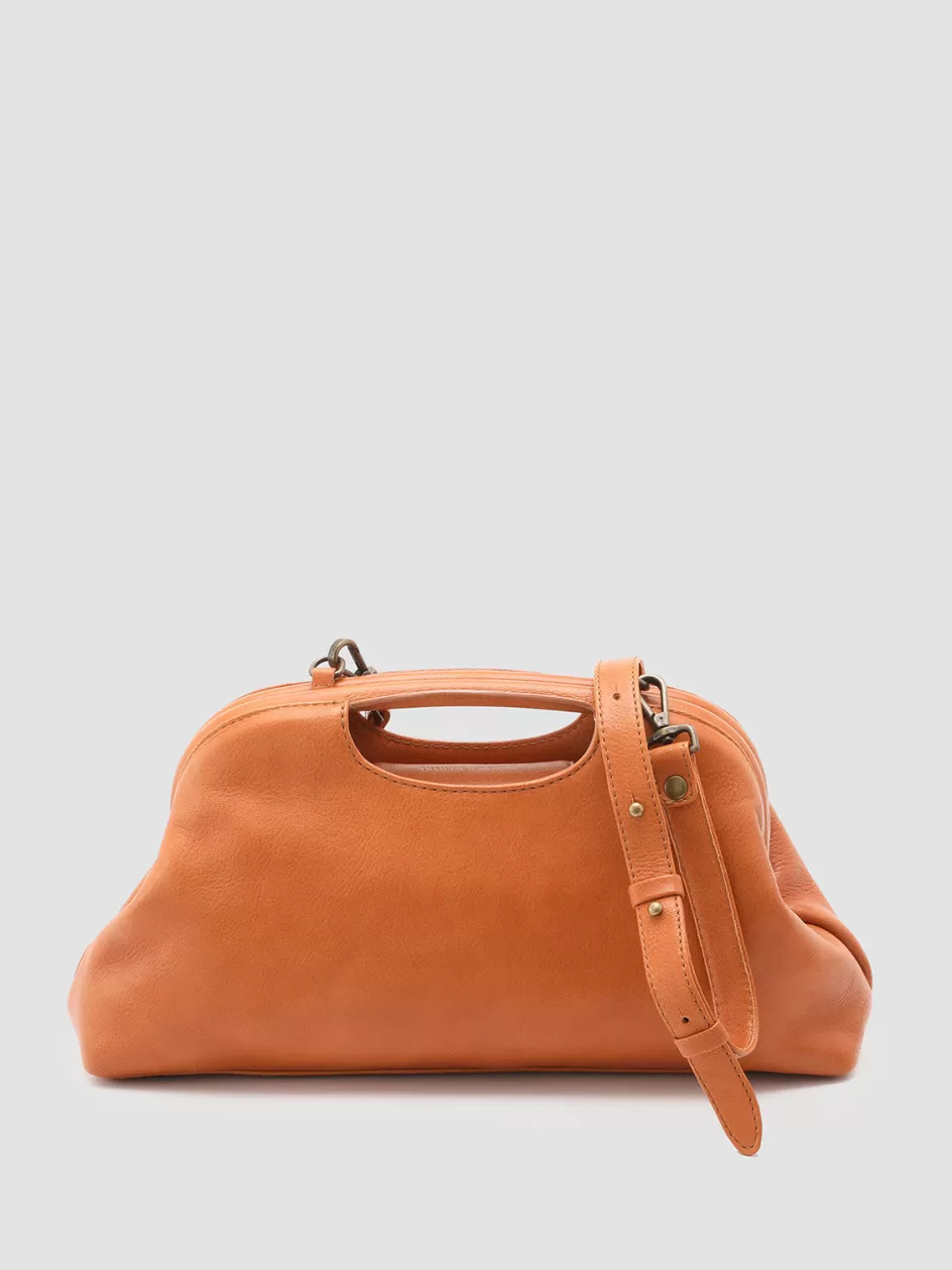 Officine Creative Bags>HELEN 02 - Leather Clutch Bag ORANGE
