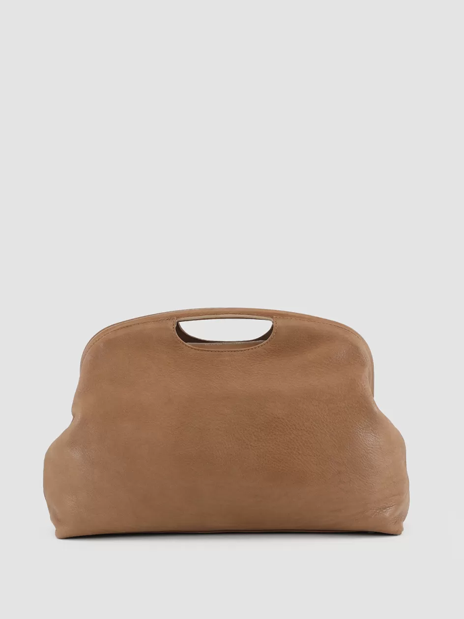 Officine Creative Bags>HELEN 05 - Leather Clutch Bag BROWN