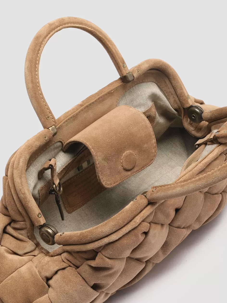 helen_21__brown_suede_handle_bag_105134.webp Officine Creative Bags>HELEN 21 - Suede Handle Bag BROWN