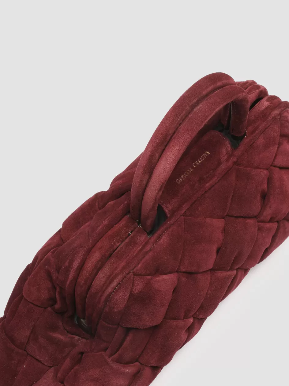 Officine Creative Bags>HELEN 21 - Suede Handle Bag BURGUNDY