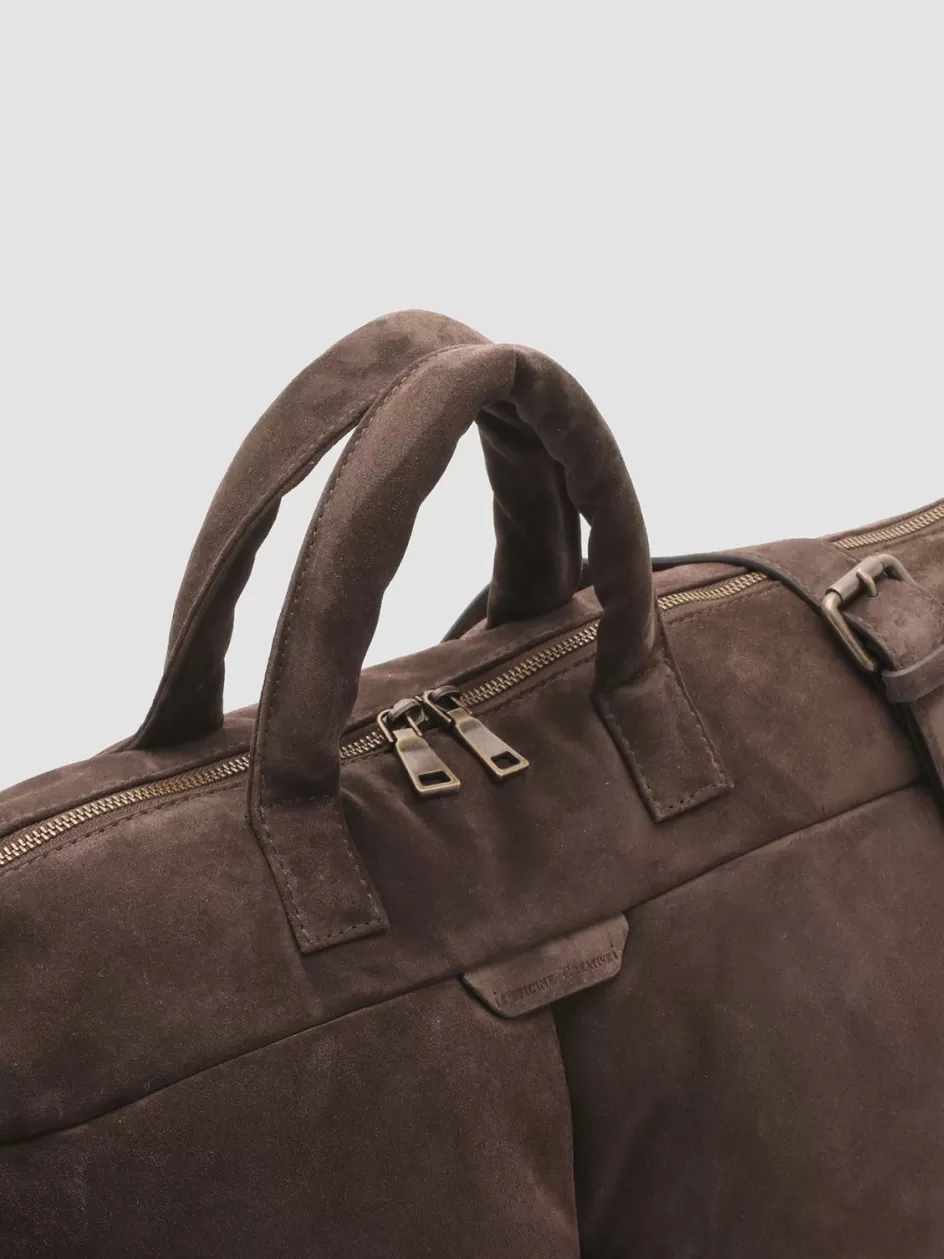 Officine Creative Bags>HELMET 31 - Suede Weekender BROWN
